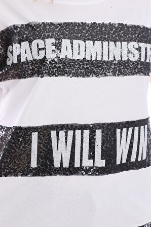 Pullu Yazılı Baskılı Kısa Kol Tişört