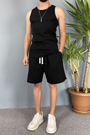 Siyah Spor Atlet Likralı Sporcu Atleti