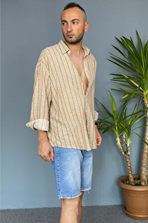 %100 Pamuk Yumuşak Dokulu Yeşil Oversize Gömlek