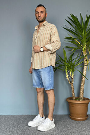 %100 Pamuk Yumuşak Dokulu Yeşil Oversize Gömlek