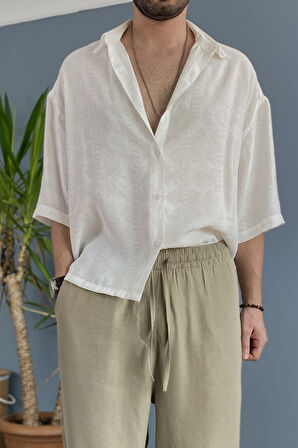 Modal Kumaş Bağcıklı Baggy Pantolon Haki