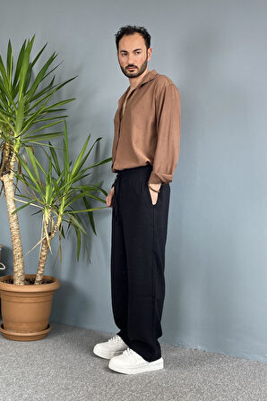 Modal Kumaş Bağcıklı Baggy Pantolon 