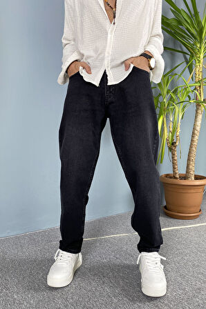 Boyfriend Taşlanmış Siyah Jean - Kot Pantolon