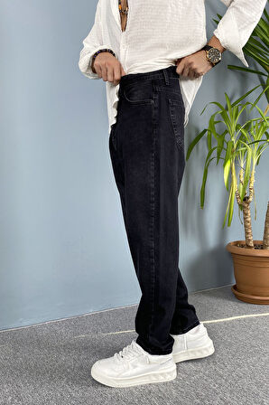 Boyfriend Taşlanmış Siyah Jean - Kot Pantolon