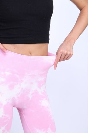 Toparlayıcı Pembe Push-Up Batik Tayt Spor Tayt
