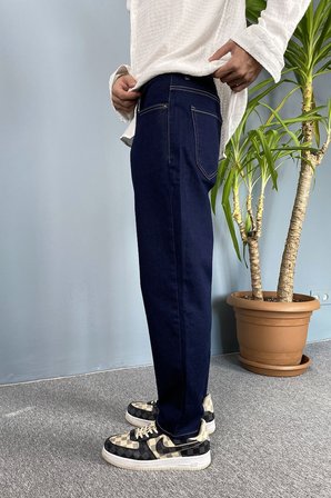 Lacivert Boyfriend Jean - Kot Pantolon