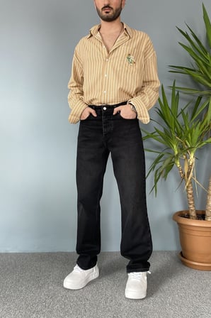 Dar Kesim Siyah Denim Jean - Kot Pantolon