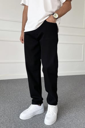 Siyah Boyfriend Jean - Kot Pantolon