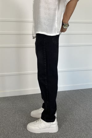 Boyfriend Taşlanmış Siyah Jean - Kot Pantolon | STK2069-Jean