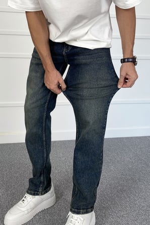 Lacivert Kot Pantolon Regular Kalıp