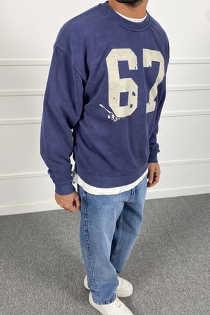 67 Baskılı Boxy Fit Sweatshirt