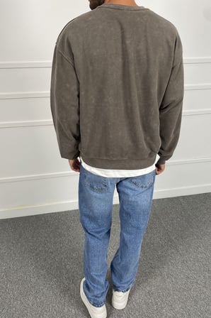 67 Baskılı Boxy Fit Sweatshirt