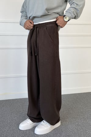 Yıkamalı Bağcıklı Baggy Bol Kalıp Jean | STK2083-Jean