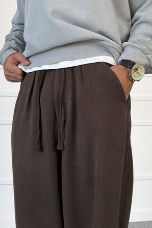 Yıkamalı Bağcıklı Baggy Bol Kalıp Jean | STK2083-Jean