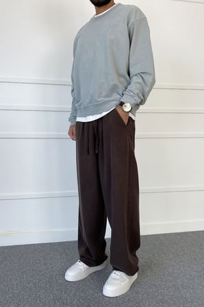 Yıkamalı Bağcıklı Baggy Bol Kalıp Jean | STK2083-Jean