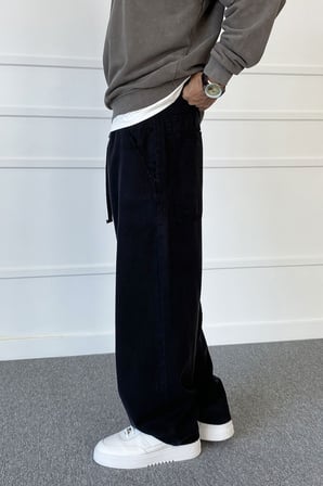 Yıkamalı Bağcıklı Baggy Bol Kalıp Jean | STK2083-Jean