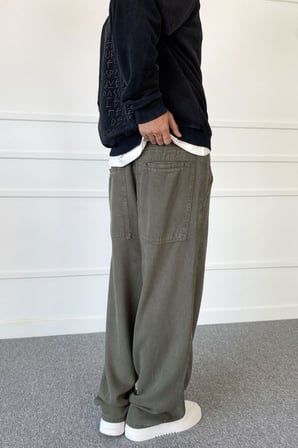 Yıkamalı Bağcıklı Baggy Bol Kalıp Jean | STK2083-Jean