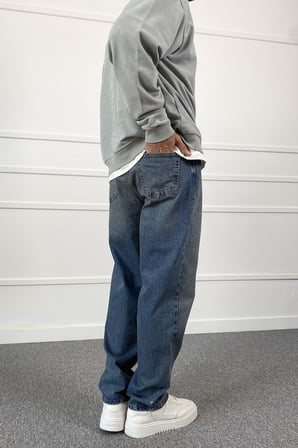Eskitme Nakışlı Yıkamalı Regular Kalıp Denim Jean Kot Pantolon