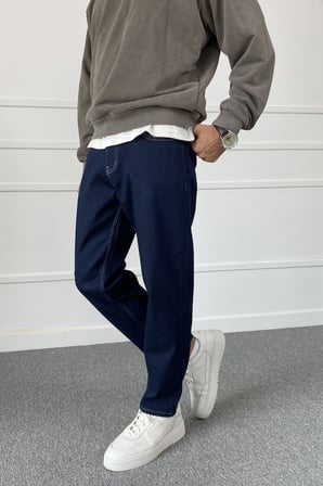 Lacivert Slim Fit Likralı Jean - Kot Pantolon | STK2085-Jean