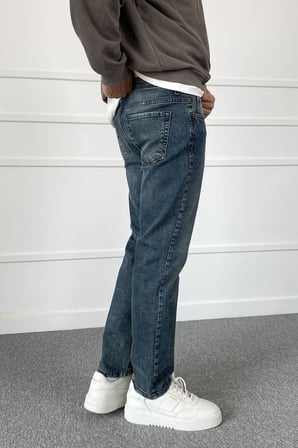 Lacivert Slim Fit Likralı Jean - Kot Pantolon