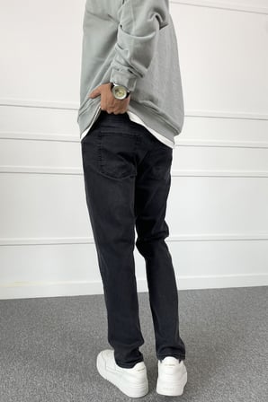 Slim Fit Antrasit Likralı Jean