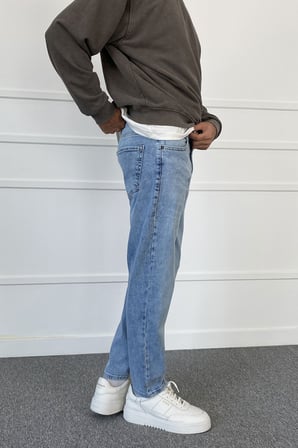 Mavi Taşlanmış Jean - Kot Pantolon