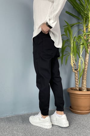 Boyfriend Jogger Paçası Lastikli Kot Pantolon