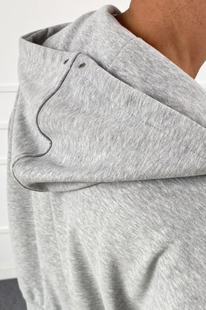Boxy Fit Çift Fermuarlı Kapüşonlu Sweatshirt | STK2107-Sweatshirt
