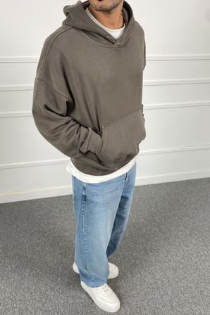 Boxy Fit Kapüşonlu Sweatshirt | STK2108-Sweatshirt