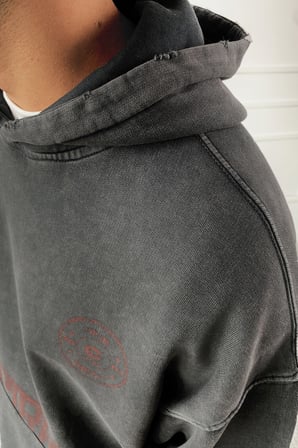 Paraşüt Kesim Kapüşonlu Antrasit Sweatshirt | STK2109-Sweatshirt