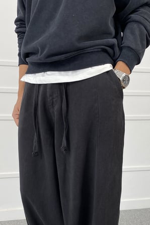 Yıkamalı Pileli Baggy Bol Kalıp Jean