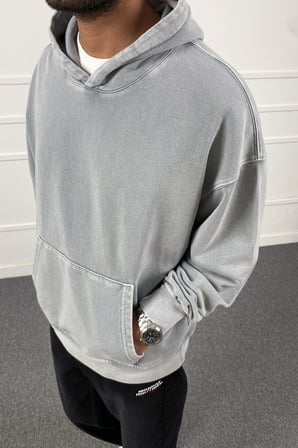 Kanguru Cepli Kapüşonlu Yıkamalı Sweatshirt | STK2119-Sweatshirt
