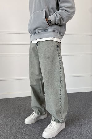 Eskitme Yıkamalı Süper Baggy Bol Kalıp Jean | STK2120-Jean