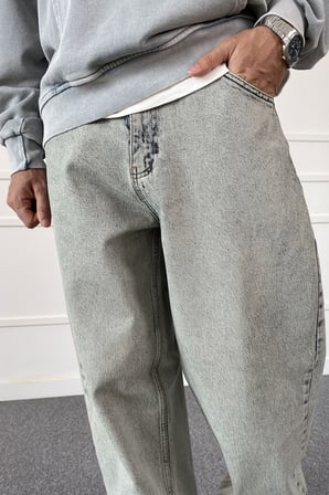 Eskitme Yıkamalı Süper Baggy Bol Kalıp Jean | STK2120-Jean