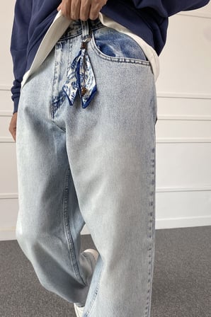 Buz Mavisi Bol Kalıp Baggy Jean | STK2121-Jean