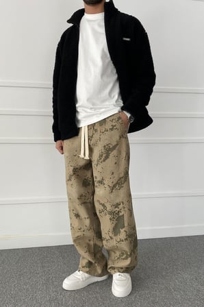 Kamuflaj Baggy Bol Kalıp Jean | STK2123-Jean