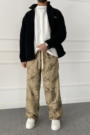 Kamuflaj Baggy Bol Kalıp Jean | STK2123-Jean