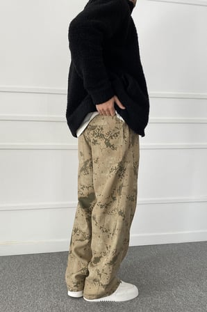 Kamuflaj Baggy Bol Kalıp Jean | STK2123-Jean