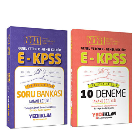 Yediiklim 2026 EKPSS Genel Yetenek Genel Kültür Tüm Adaylar İçin Soru Bankası ve Deneme Seti 2 Kitap