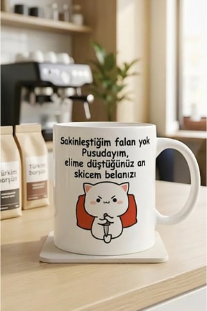 Alya Gift Shop Kişiye Özel Sakinleştiğim Felan Yok Tasarımlı Kupa Bardak