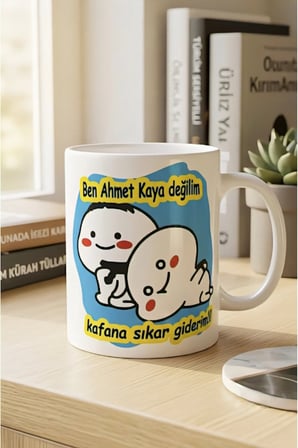 Alya Gift Shop Kişiye Özel Ahmet Kaya Değilim Tasarımlı Kupa Bardak