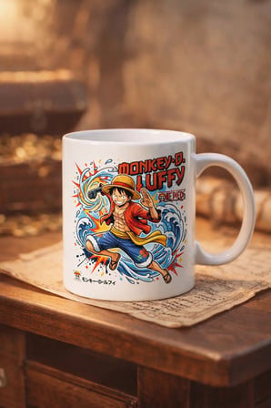 Alya Gift Shop Kişiye Özel One Pices Monkey D. Luffy Tasarımlı Premium Kupa Bardak