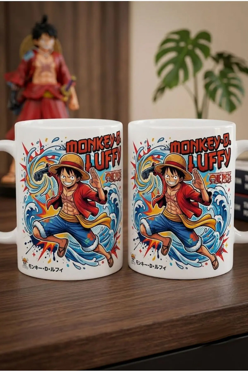 Alya Gift Shop Kişiye Özel One Pices Monkey D. Luffy Tasarımlı Premium Kupa Bardak