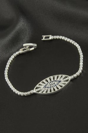 Oval Zirkon Taşlı Çocuk Bileklik 16 cm