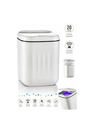 Akıllı Çöp Kovası Büyük Boy 20 Litre UV Işık Sensörlü Sessiz