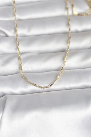 CM 14K Gold Renk İnce Ataç Zincir Model 60 cm Kadın Kolye