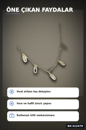 45 Cm Pirinç Minimal Messika Model Zirkon Taşlı Kadın Kolye - Zarif Takı BX-313479