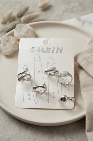 Gümüş Renk Pirinç Bohem Yüzük Kombini BYK4271