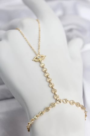 Gold Renk Pirinç Zirkon Taşlı Göz Model Şahmeran