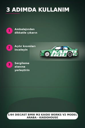 1/64 Diecast BMW M3 Kaido Works V2 Model Araba - KaidoHouse Koleksiyon Serisi, Tekli Paket BX-313326